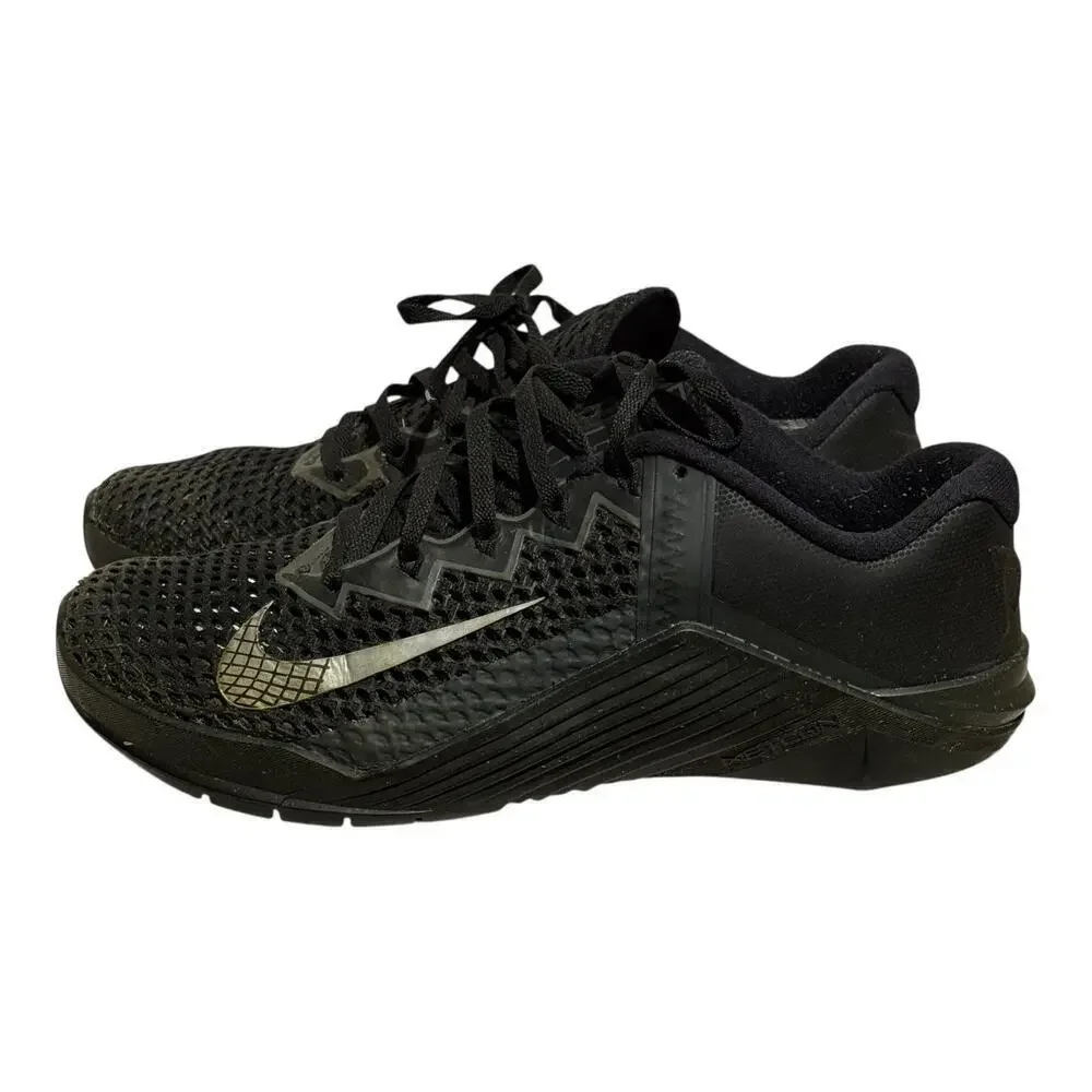 Nike Metcon 6 Black Gold Training Sneakers Men's Size 7 CK9388-001 Crossfit